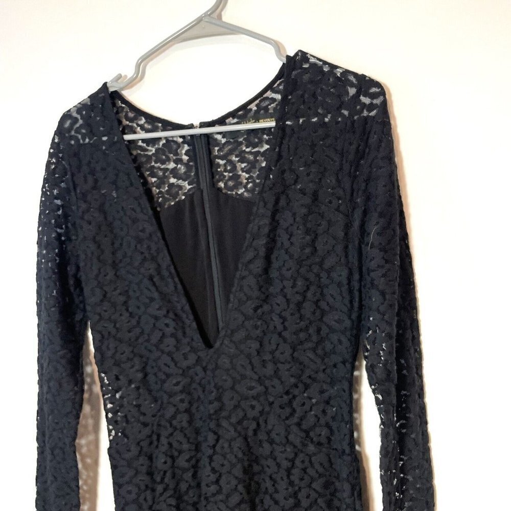 House of Harlow 1960 x Revolve Lace Maxi Midi Dress S Black Long Sleeve V-neck - Picture 2 of 9